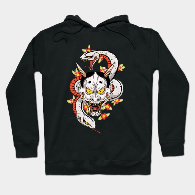 Goro Majima Hannya Tattoo (Front) Hoodie by tsukyuo